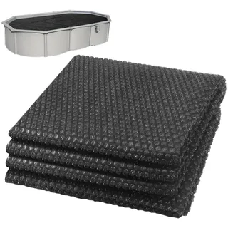 VOUNOT Pool Solarabdeckplane Rechteckig 450x220 cm, Premium Pool Solarplane Stärke 120 μm, Solarfolie Pool Zuschneidbar, Solarabdeckung Poolheizung Wassererwärmung Wärmeplane Schwarz