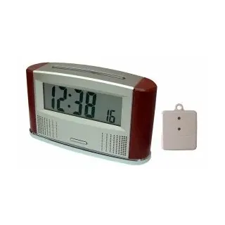 Marschall Sprechende Funkweckuhr mit kabellosem Innen/Außen-Thermometer