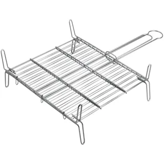 EDM Doppelter Grillrost 50 x 50 cm Zink Silber