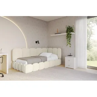 altdecor Jugendbett AVRY 90 x 200 cm Textil beige