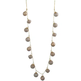 Creative Co-Op Geprägte Quecksilber-Glaskugel, Ornament-Girlande, marmoriert, Taupe (183,9 cm)