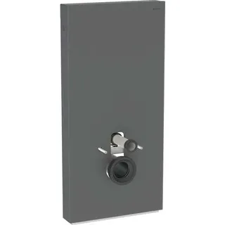 Geberit Monolith PLUS Sanitärmodul für Wand-WC, 101cm, Wasseranschluss seitlich, mit Anschlussstutzen, 131.222.CD.7, Farbe: Glas schwarz / schwarz Aluminium gebürstet