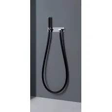 Gessi Water Tube Kneipp, Kneipp-Schlauch schwarz, Kunststoff-Brause, Version mit Brausehalter und Wandanschlussbogen, 32963, Farbe: Messing gebürstet PVD