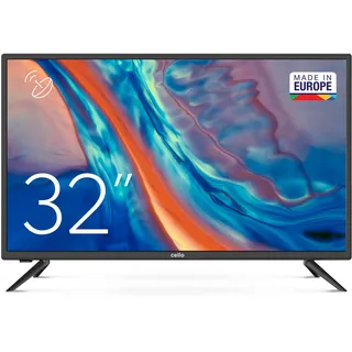 Cello 32 Zoll HD Ready LED Fernseher | Triple Tuner DVB-C/S2/T2 | USB Aufnahme & Media Player | HDMI USB | Kompakt für Küche & Schlafzimmer