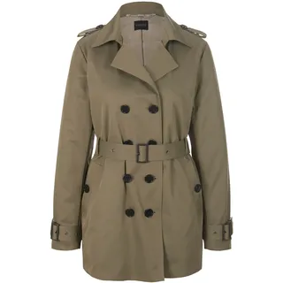 Trenchcoat MADELEINE "Trenchjacke Zweireihige Trench-Jacke mit Steppfutter", Damen, Gr. 42, grün (steingrün), Obermaterial: 65% Baumwolle CO. 35% Polyester PES., Modern, Mäntel Trenchcoat