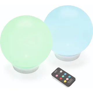 esotec Solar Leuchtkugelset multicolor 2er Set Ø20 cm wetterfest Akku Fernbedienung