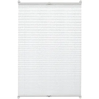 Gardinia Plissee zum Klemmen, Blickdichtes Faltrollo, Alle Montage-Teile inklusive, EASYFIX Plissee Ausbrenner verspannt mit Zwei Bedienschienen, Punkte-Muster, Weiß, 50 x 130 cm (BxH), 33892