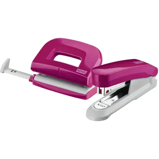 Novus (Heftgerät Locher-Heftgerät-Set pink