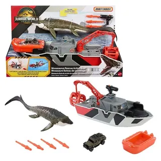 Jurassic World Spielzeugauto-Set 32 cm mit 33 cm Mosasaurus-Dinosaurier
