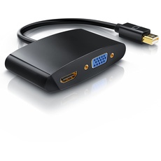 CSL - Mini DisplayPort zu HDMI VGA Adapter Konverter Videoadapter - PC MAC - HDTV 1080p Full HD