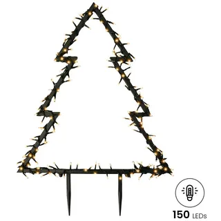 Gartenpirat Gartenstern mit Erdspieß Ø 60 cm 150 LED warmweiß mit Timer-Funktion Gartenstecker Weihnachtsbeleuchtung Stern Weihnachten außen