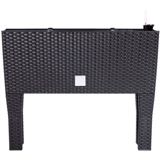 Unbekannt Blumentopf, Blumenkasten mit Füßen, Rattan, Bewässerung, 4 Farben, 2 Größen, RG-Verteilung 800, Anthrazit