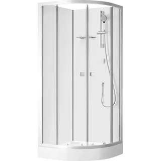 Marwell Shower Fresh Round Komplettdusche mit Gleittüren 85 x 205 cm Duschkabine silber
