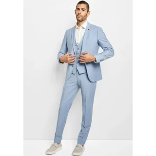 Anzug CINQUE "CIMONOPOLI", Herren, Gr. 94, S-Gr, blau (hellblau), Web, Obermaterial: 53% Polyester, 43% Schurwolle, 4% Elasthan, unifarben, schmal, Anzüge Anzug, mit Powerstretch