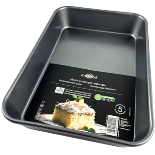 Mastrad - Rechteckige Backform 34,5 x 24 cm – Backform aus Metall – Antihaftbeschichtung – Für Kuchen, Brownies & Aufläufe – Ofenfest
