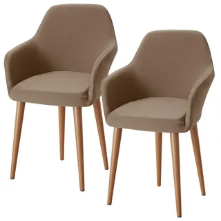 Alishomtll Stretch Stuhlhussen 2er Set Sesselbezug Stuhlbezug mit Armlehnen Abnehmbare Waschbar Schonbezug für Bürostühle Esszimmerstühle Bezug für Küche Bankett Hochzeit Party (Kamel, 2 Stück)