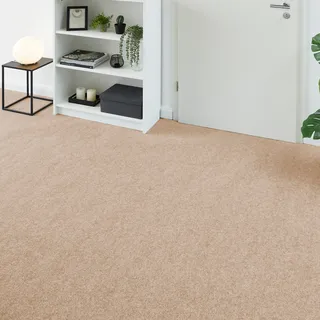 Teppichboden ANDIAMO "Milo, Nadelfilz, Gesamthöhe 2,5 mm, Made in Belgium", beige, B:200cm L:1.000cm, Polyester, Polypropylen (PP), Teppiche, Teppichboden, Uni Farben, Breite 100 cm oder 200 cm, Wohnzimmer, strapazierfähig