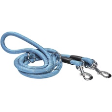 Bobby Walk – Schlauchförmige Hundeleine, Trainingshundeleine mit Karabiner, strapazierfähiges Nylon, 3 Längen, Blau, 189 x 1,2 cm