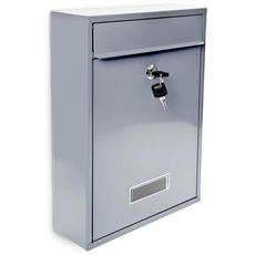 Design Briefkasten Metall Silber 26,5 x 35 x 8,5 cm