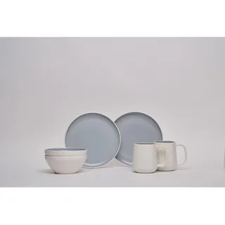 Novel Frühstücksservice , Blau , Keramik , 6-teilig , Uni , Lfgb , lebensmittelecht , Geschirr, Geschirrsets, Kaffeeservice