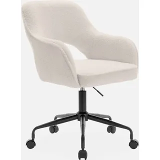 sweeek Bürostuhl Bouclé Weiß