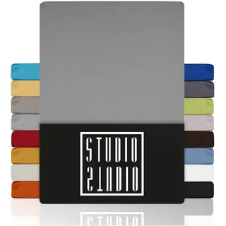 Studio Spannbettlaken Jersey 120 x 200 cm Silber