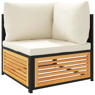 vidaXL Garten-Ecksofa mit Kissen Massivholz Akazie - Creme