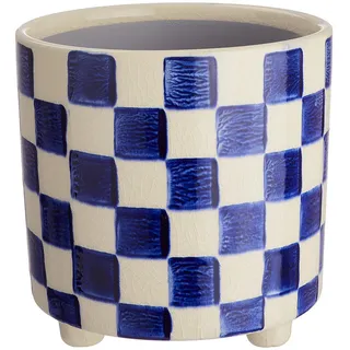 Butlers Blumenübertopf New Delft , Beige, Blau , Keramik , 14 cm , Dekoration, Blumen & Blumentöpfe, Übertöpfe