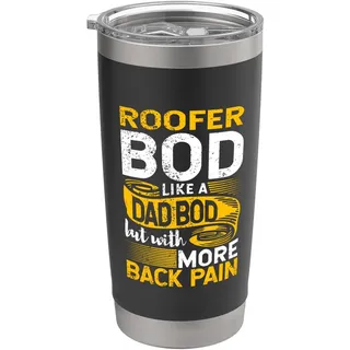Roofer Bod Like A Dad Bod Roofing Renovierung Job Carpenter Doppelwandiger Edelstahl-Thermobecher