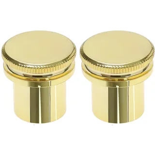 Create idea 2 Stück Female-XLR Abschlusskappen vergoldetes Messing PTFE Abschirmkappe Staubschutz Geräuschstoppkappen Abdeckung kompatibel mit Canare