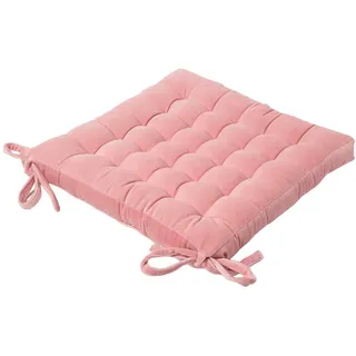 Homescapes Stuhlkissen Samt rosa 40/40/5 cm , Textil , Quadratisch , 40x5x40 cm , Oeko-Tex® , Heimtextilien, Wohntextilien, Sitzkissen