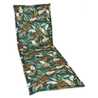 Liegenauflage , Braun, Petrol, Beige, Hellbraun, Minttürkis, Beigebraun , Textil , Floral , Füllung: Schaumstoff, Vlies,Schaumstoff, Vlies , 200x4x60 cm , Made in Germany , hochwertige Qualität , Gartenmöbel, Gartenpolster & Auflagen, Liegenauflagen