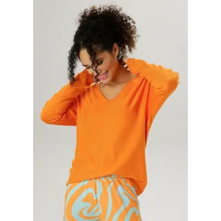 Aniston SELECTED V-Ausschnitt-Pullover, im Oversize-Look, orange