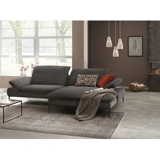 W.Schillig Eckcouch Leder 3-Sitzer Grau
