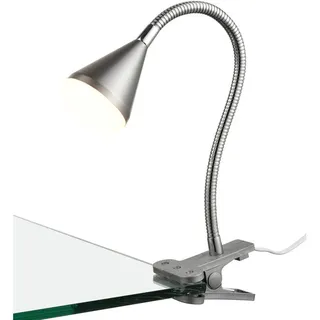 Boxxx Led-Klemmleuchte , Chromfarben , Metall, Kunststoff , 60 mm , 42 cm , Schnurschalter, verstellbare Arme, seitlich zum Klemmen , Lampen & Leuchten, Leuchtenserien