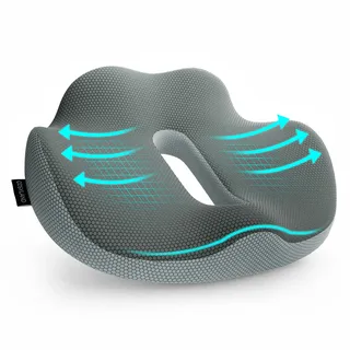 COSYLAND Sitzkissen Ergonomisch in Wellenform 40 x 40 cm Grau