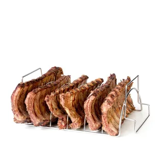 Barbecook Spareribs halter grill, Rippchenhalter grillen aus edelstahl, 34,5x20x15cm