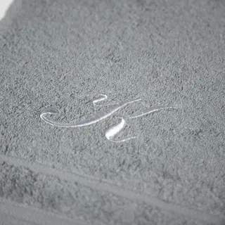 Caleffi Handtuch mit Gästehandtuch aus Baumwolle Bestickt grau - 71643