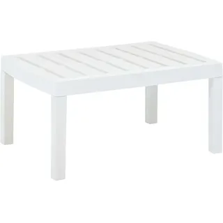 vidaXL Gartentisch Wetterbeständig Beistelltisch Teetisch Balkontisch Tisch Garten Couchtisch Kunststofftisch Weiß 78x55x38cm Kunststoff