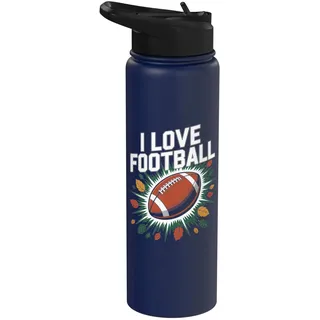 Ich liebe Fußball, Herbst, Blätter, Sport Stainless Steel Insulated Water Bottle
