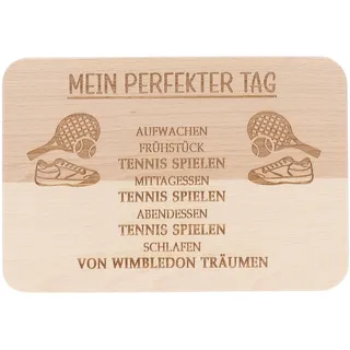 Spruchreif · Frühstücksbrettchen Tennis · Brotzeitbrett mit Gravur · Geschenke für Tennisspieler · Geschenk Tennis