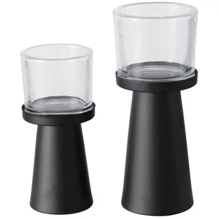 Boltze Home Kerzenhalter Pius, 2er-Set , Metall , 9x23x9 cm , Dekoration, Kerzen & Kerzenhalter, Teelichthalter