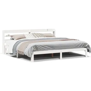 vidaXL Bettgestell mit Kopfteil ohne Matratze Weiß 180x200 cm - Weiß