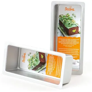 Decora 0062649 KÖNIGSKUCHENFORM AUS ELOXIERTEM ALUMINIUM 25,4 X 10,2 X H 7,5 CM, Silber/Schwarz