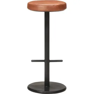 vidaXL Barhocker 2 Stk. Braun Echtleder - Braun