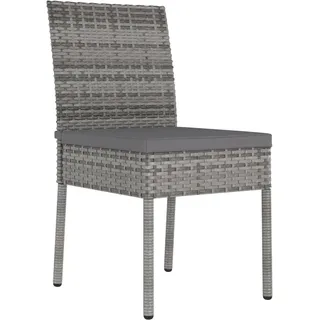 vidaXL Garten-Essstühle 4 Stk. Poly Rattan Grau - Grau