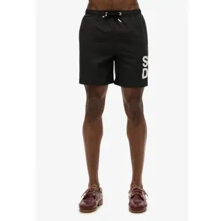 Superdry für Herren. M3010247A 43,2 cm Badeanzug mit Logo Sportswear schwarz (XXL), Strandbekleidung, Recyceltes Polyester, Nachhaltig