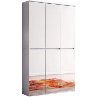 trendteam Mirror Garderobenschrank 111 x 191 x 34 cm Weiß