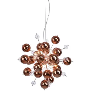 Näve Hängeleuchte , Klar, Kupferfarben , Metall, Glas , 150 cm , Lampen & Leuchten, Leuchtenserien