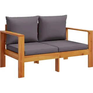 vidaXL Gartensofa mit Kissen 2-Sitzer Massivholz Akazie - Braun